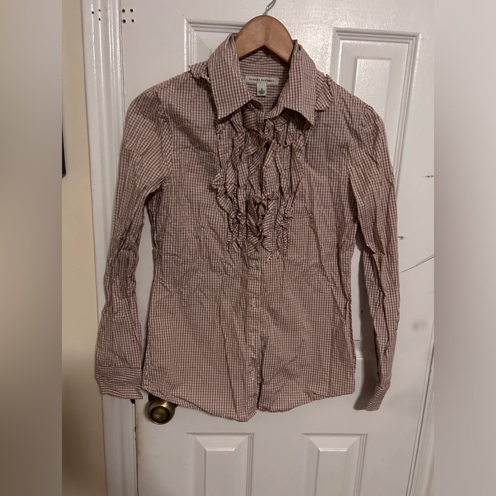 Banana Republic Ruffle Front Buttondown
